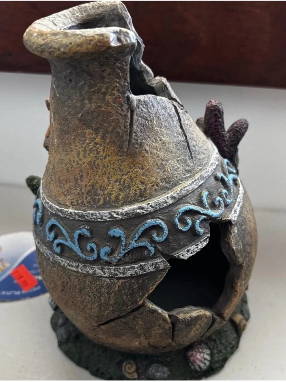 Aquarium Starfish Shipwreck Ornament - Orange/Gray